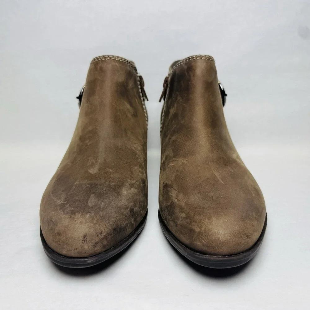 Clarks Adreena Field Ankle Boots Booties Womens Size 8 M Brown Leather‎ Side Zip